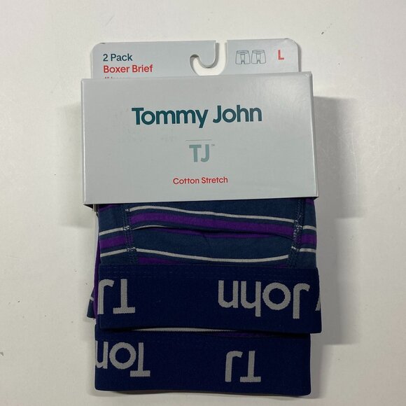 NWT Tommy John Cotton Stretch Boxer Brief - 2 Pack - 4" - Violet Theme - Picture 1 of 6